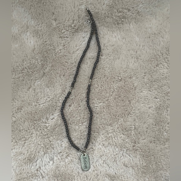 Jewelry - Black and Silver “Believe” Inspiration Necklace